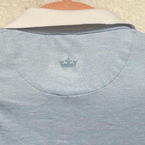 Peter Millar Polo Shirt Womens Small Blue White Sleeveless Golf UPF 50 Half Zip - Picture 6 of 12